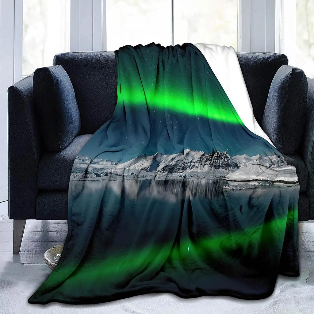 Coperta Ponderata Aurora Boreale King Queen Size Bella Coperta con Motivo Luminoso Calda Leggera Super Morbida per Divano Divanetto Letto