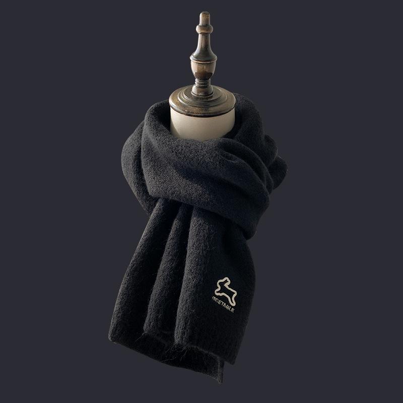 Embroidered Bunny Knitted Scarf Women's Autumn and Winter Korean Version Japanese Versatile Ins Tide Cute Student Wool Scarf