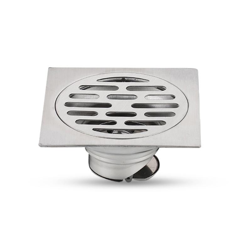Stainless Steel Square Shower Floor Drain Detachable Odor Proof Bathroom Parts Accessories
