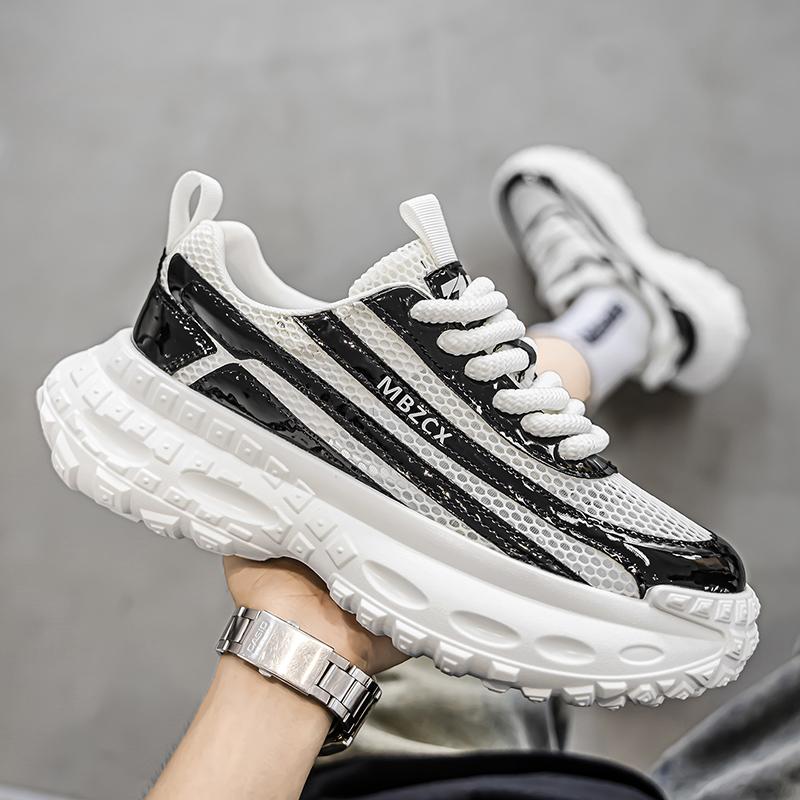 Trendige neue Vier-Jahreszeiten-Herrenschuhe mit dicker Sohle und erhöhtem Mesh-Innenfutter, Freizeitschuh für Spaziergänge im Freien, Laufschuh, abriebfest