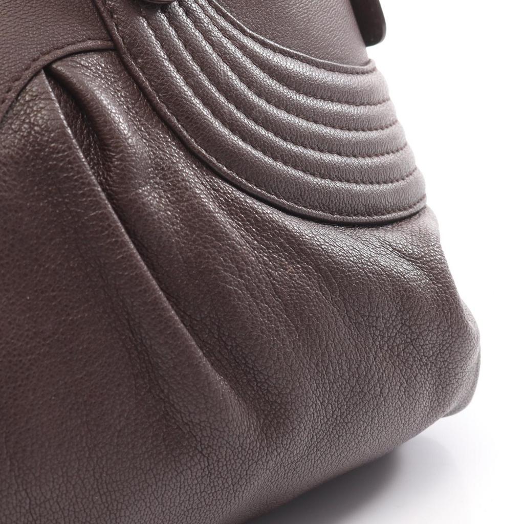 Used Salvatore Ferragamo Gancini Handbag leather Brown Used Women