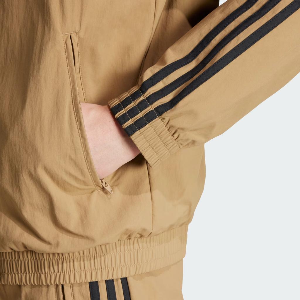 adidas Originale Gestreifte Stehkragen Locker Langarm Jacke Herren Jacke Braun JY1333