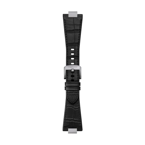 Tissot PRX Men's Watch with Leather Strap and Black Dial, Officially Imported, Model T1374071605100