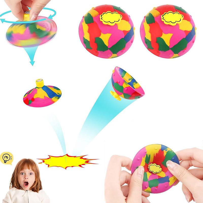 2Pcs Bouncing Bowl Outdoor Sports Children's Stress Relieving Rubber Rotating Jumping Hemisphere Children's Stress Relieving Toy