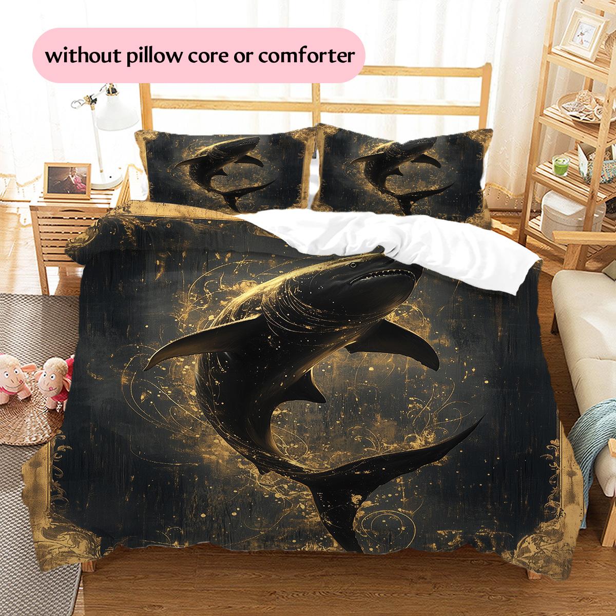 

Shark Pattern Bedding Quilt Set Home Decoration Gift (1 * duvet cover + 2 * pillowcase, without core) 135x200cm