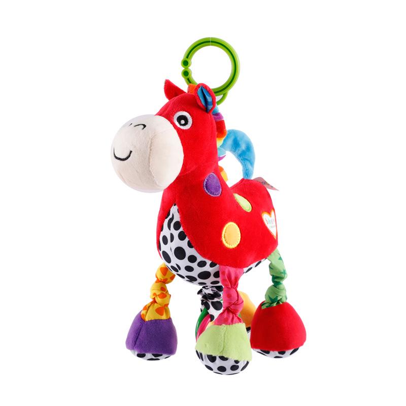 Baby Stroller & Crib Hanging Horse Toy with Pull Bell - Soothing Car Interior Ornament