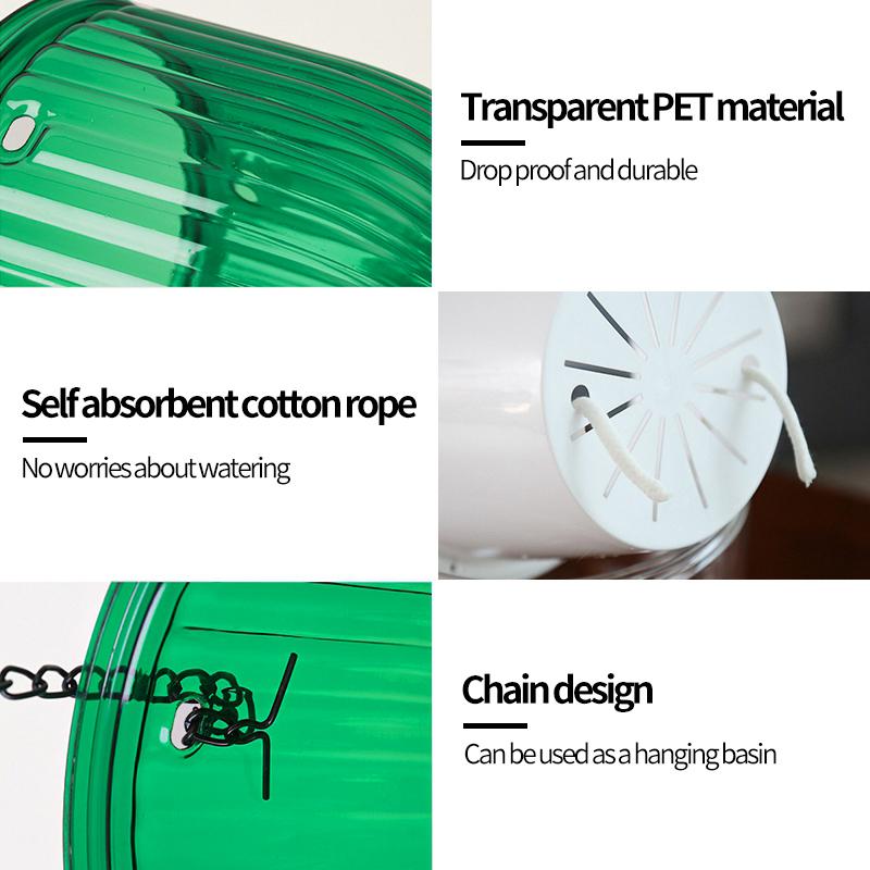 Self Watering Hanging Planters Indoor Flower Pot Outdoor Hanging Basket Plant Hanger with 3Hooks Drainage Hole Home Garden Decor