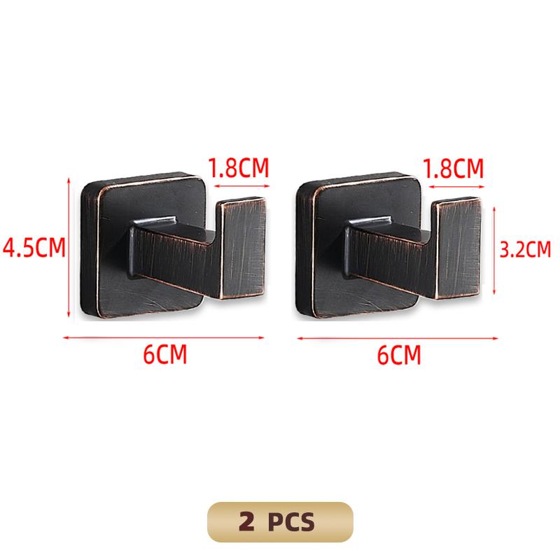 Metal Robe Hooks Black Bronze Wall Mount Hooks For Hanging Keys Clothes Hanger Door Robe Hook Bathroom Accessories FR209
