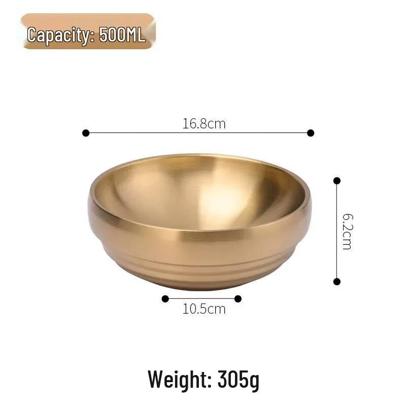 Korean Style Double-Layer Stainless Steel Bowl