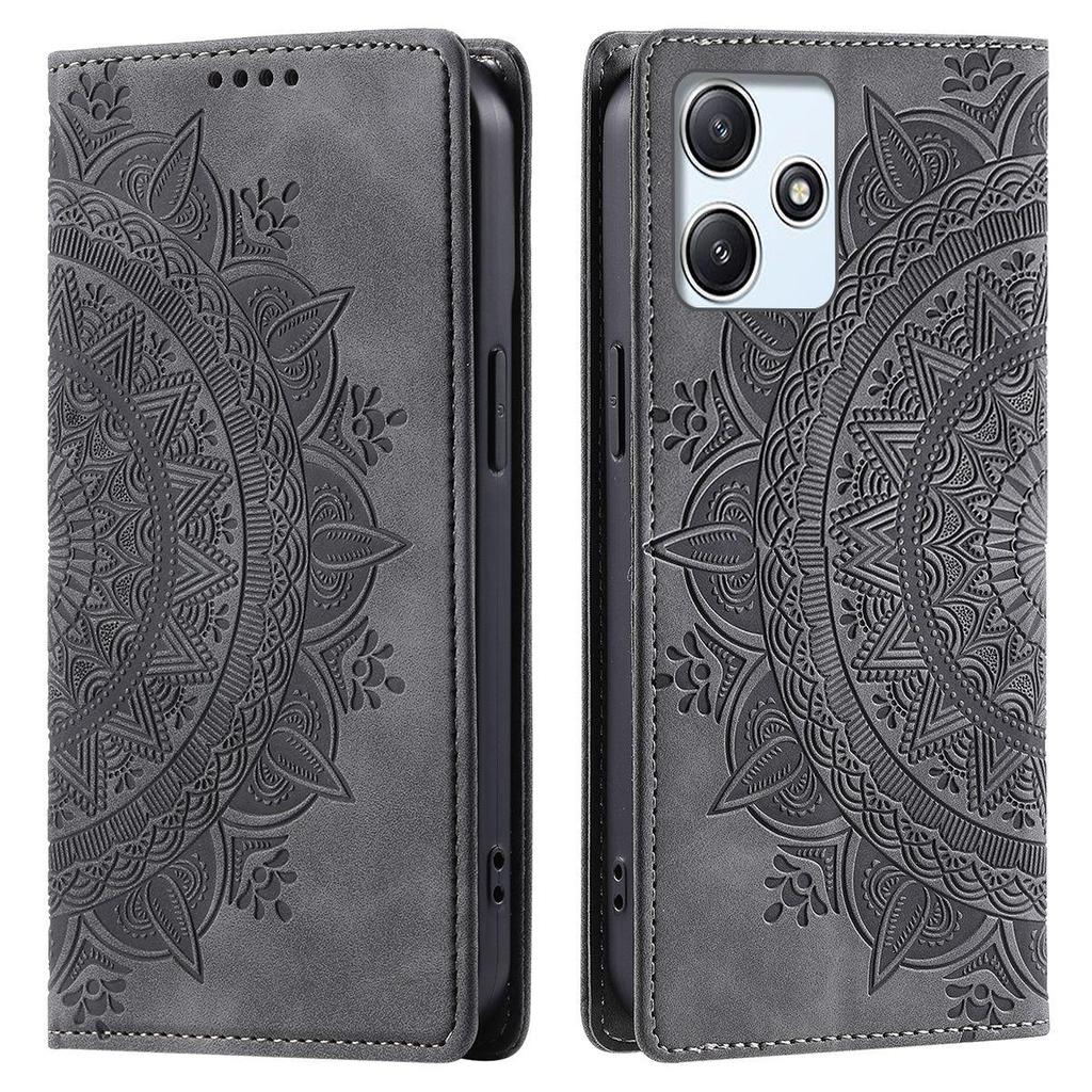 For Xiaomi Redmi 12 5G,12 4G Mandala Embossed PU Leather Flip Wallet Case Magnetic Closure Cover