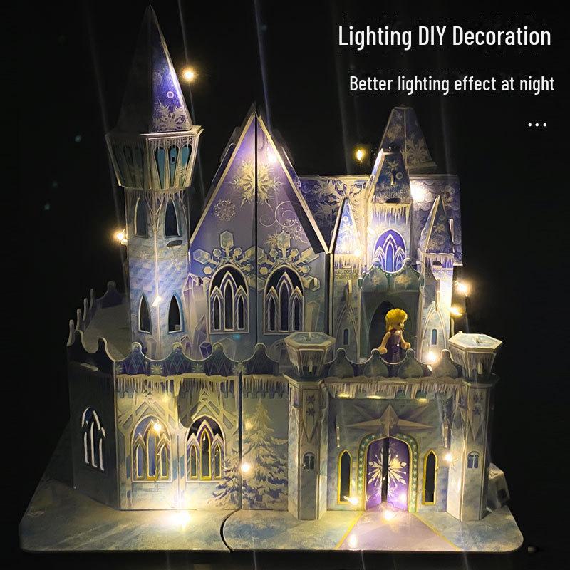 3D Ice & Snow Castle Puzzle for Kids - Creative Holiday Gift for Girls