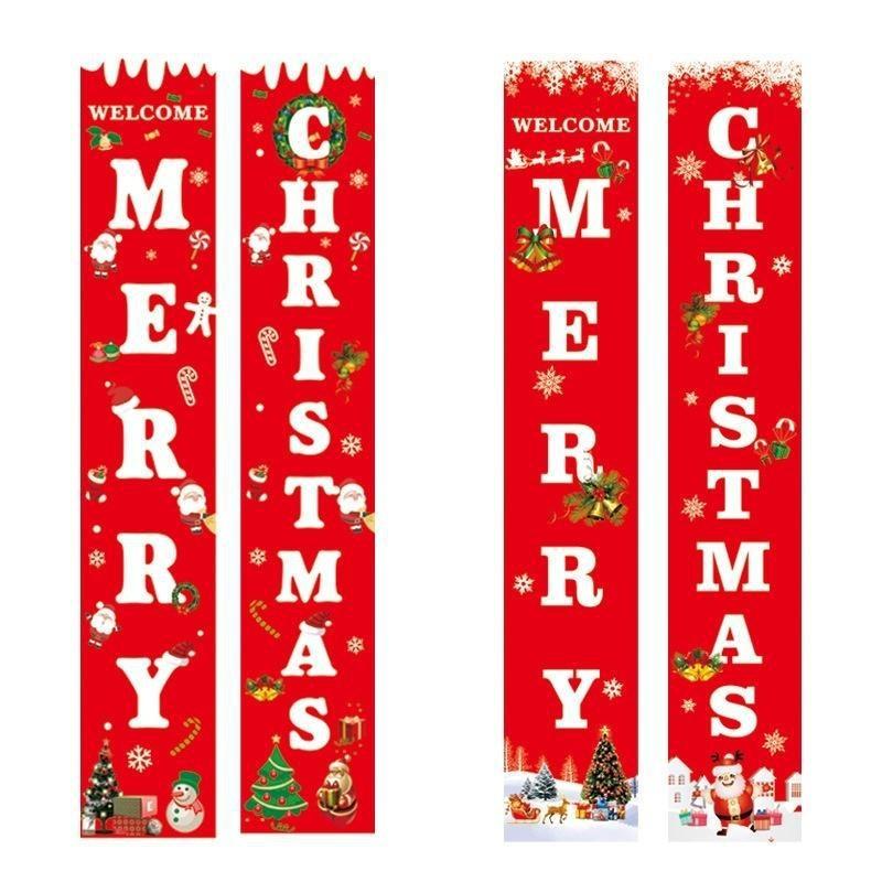 Christmas Curtain Hanging Flag Thanksgiving Banner Door Flag Party Flag Christmas Decoration