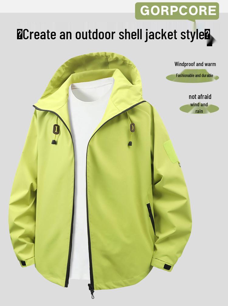 Unisex Winddichte Wasserdichte Kapuzen-Outdoorjacke: Trendig & Vielseitig für Frühling und Herbst