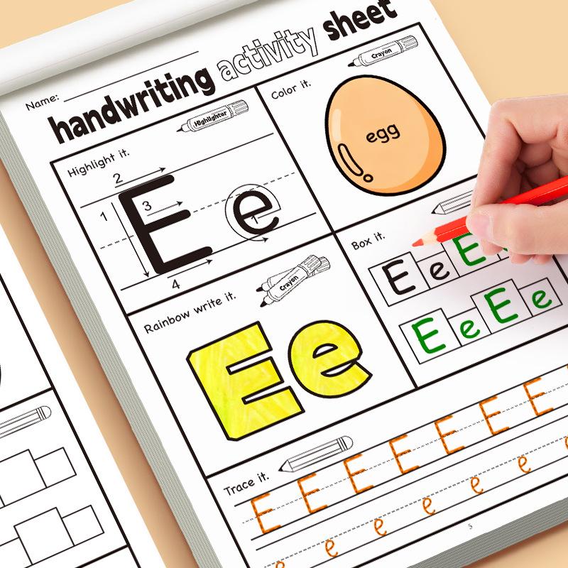 English Alphabet Tracing and Coloring Book for Ages 3-6: Uppercase & Lowercase Letters Practice for Grip Control and Recognition