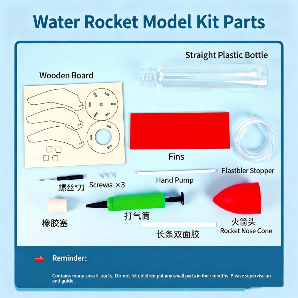 DIY Water Rocket Launcher Kit STEM Educational Science Experiment Outdoor Water Play Toy for Kids Physics Learning and Gifts