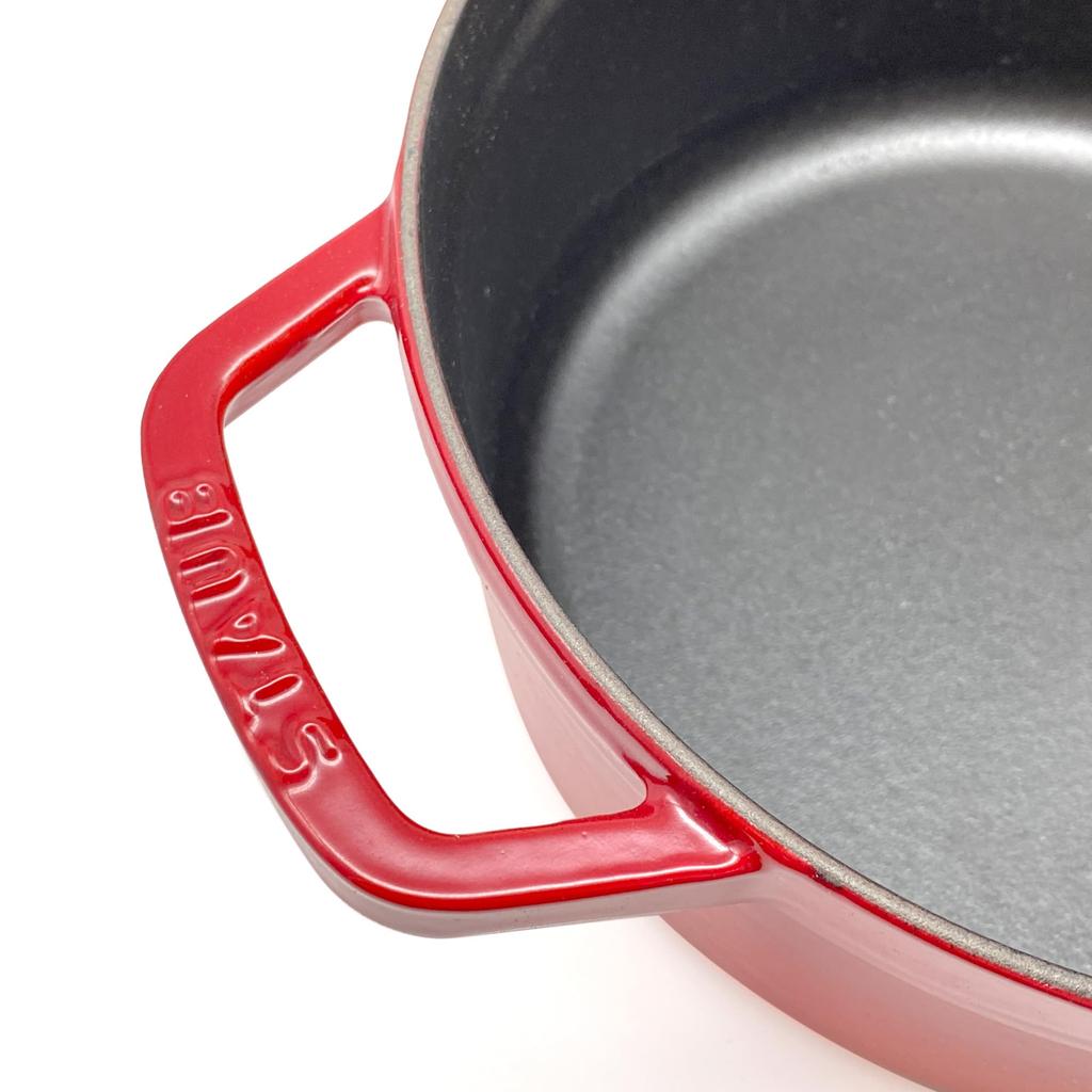 Staub Pico Cocotte Round 1102206 Enamel Pot, 22cm, Cherry, (Product Number 40509-825-0), [Used]