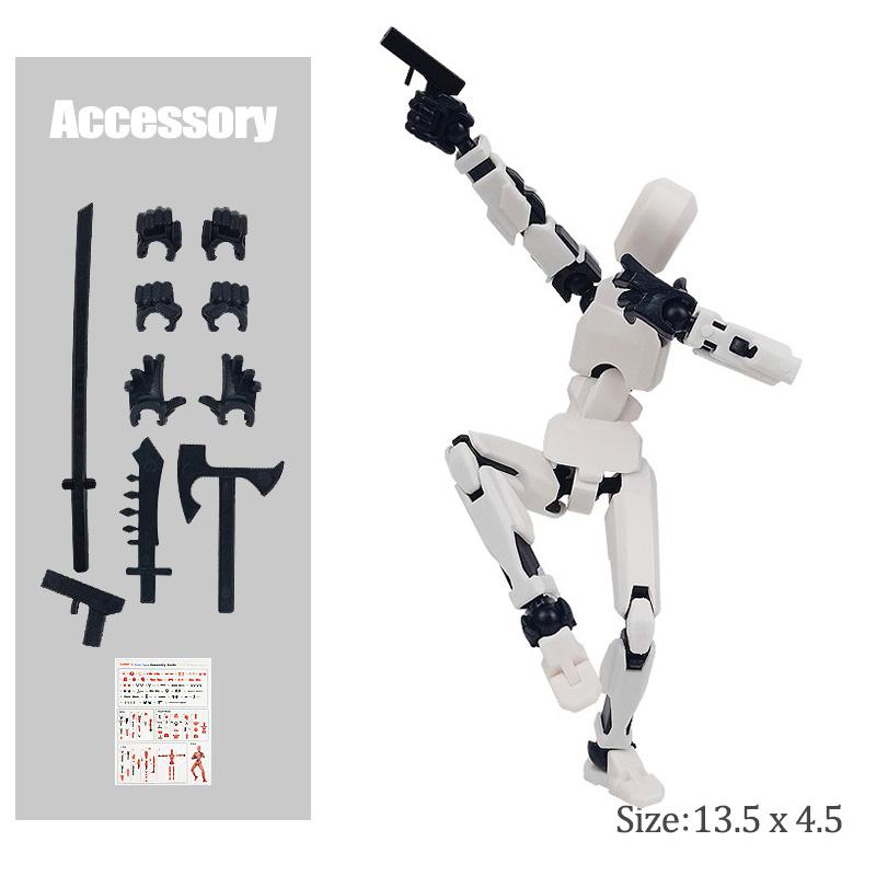 1/4/6PCS Assembled Titan T13 Action Figures Robot Set Toy for Kid 3D Printed Multi Movable Joints Lucky Doll Decora Adult Gift