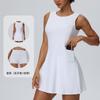 Womens Tennis Skort Set With Built-in Shorts Athletic Dress Golf Running Yoga Summer Sportswear
