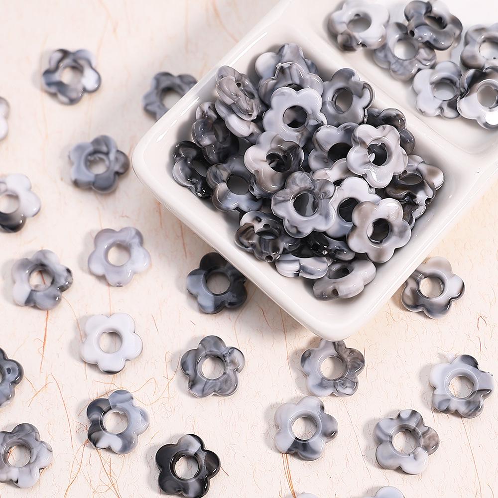 16mm Gradient Plum Blossom Resin Beads, Five-Petal Flower for Handmade DIY Bracelets & Necklaces