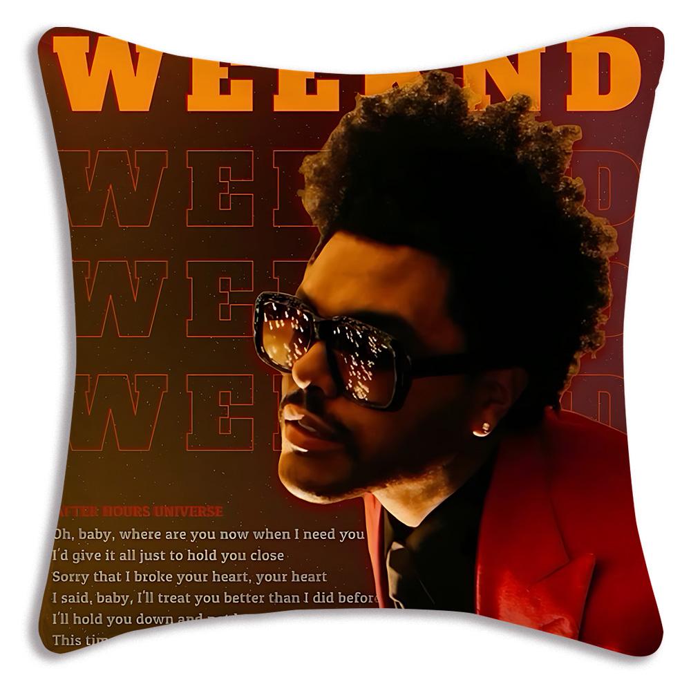 Rapper The W-WeekndS Pillow Covers Cartoon Sofa Decorative Home Double-sided Printing Short Plush Cute Cushion Cover