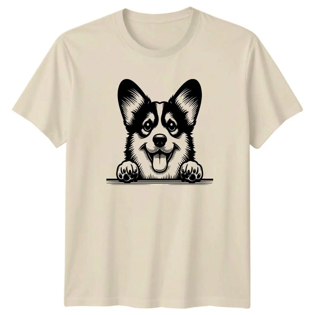 Corgi Dog Animals Herren T Shirt Daunisex Grafik Oberteil Vintage Breathable Versatile Fashion Homme Graphic Casual