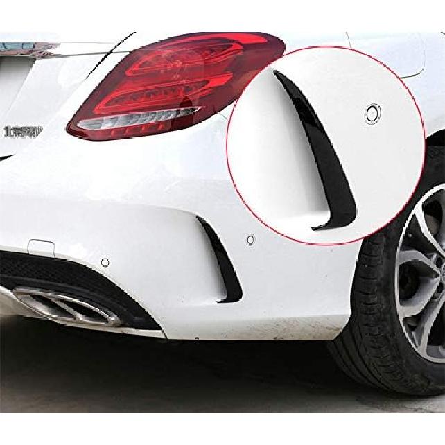 Black Rear Bumper Spoiler Air Vent Outlet Trim Cover 2pcs for Mercedes-Benz C Class W205 C43 C63 AMG 2014-2018