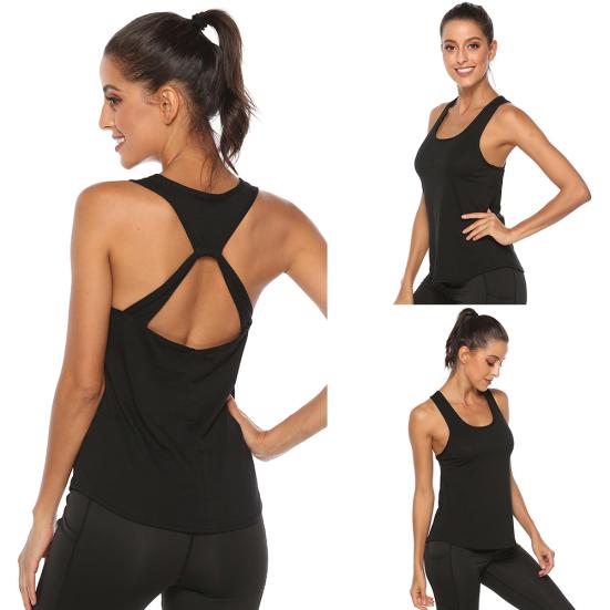 Women Loose Open Racerback U Neck Activewear Yoga Workout Fitness Vest Tank Top