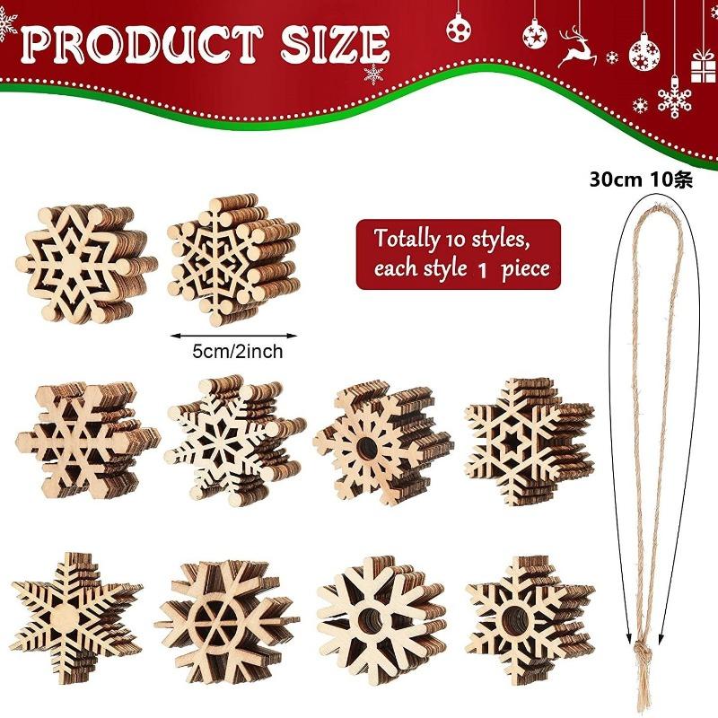 

Unfinished Wooden Block Made Snowflake Jewelry Craft, Piece Head Pendant, Decorative and Carved Wooden Handicrafts 10g