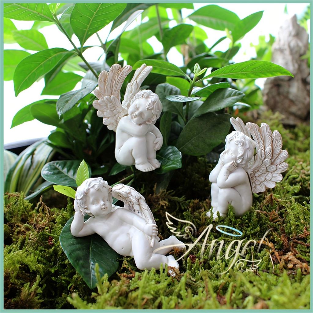 5pcsCute Angel Figurines Resin Miniature Garden Decor Outdoor Courtyard Fairies Statues Landscaping Ornament Home Desktop Decor