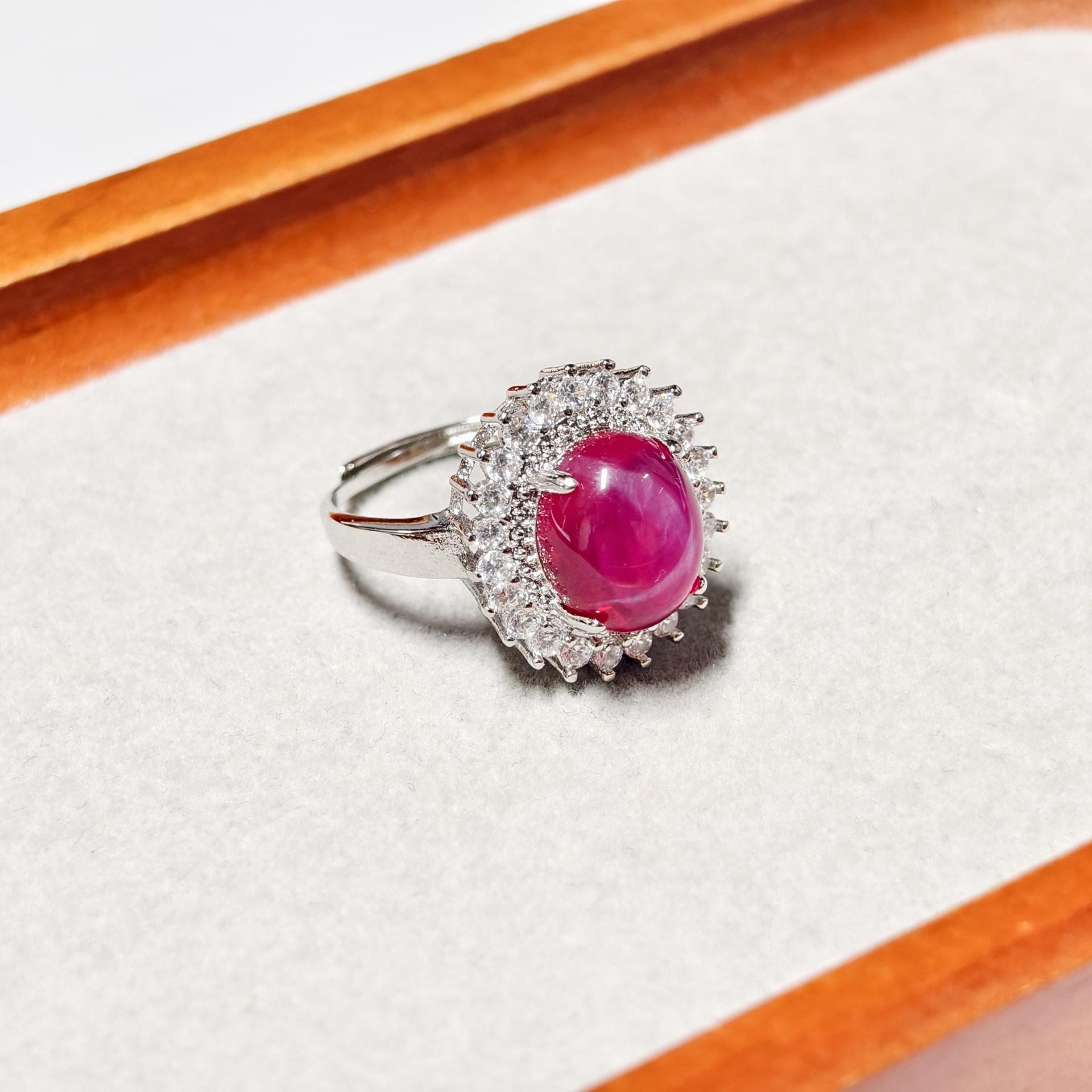 Gessen Red Starlight Dove Egg Jewelry Set: Elegant Stud Earrings, Ring  Pendant