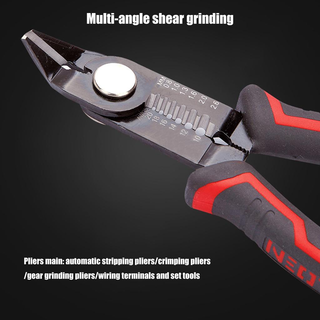 6.5Inch Multifunctional Wire Stripper Pliers Cable Cutter for Electricians and DIY Enthusiasts with Ergonomic Handle