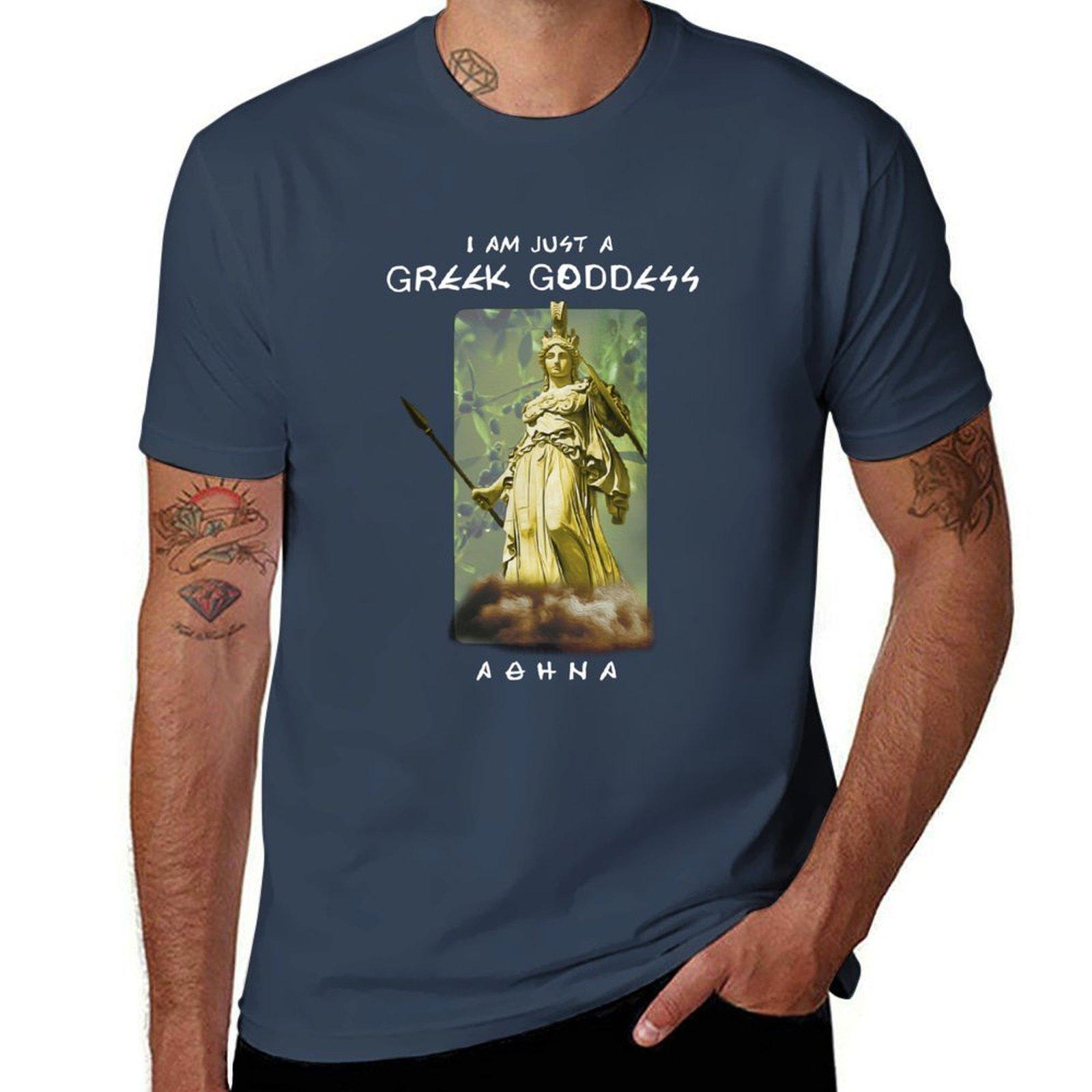 I Am Just A Greek Goddess Athena (On Dark) Tshirt Street Fashion Casual Tee Shirt S
