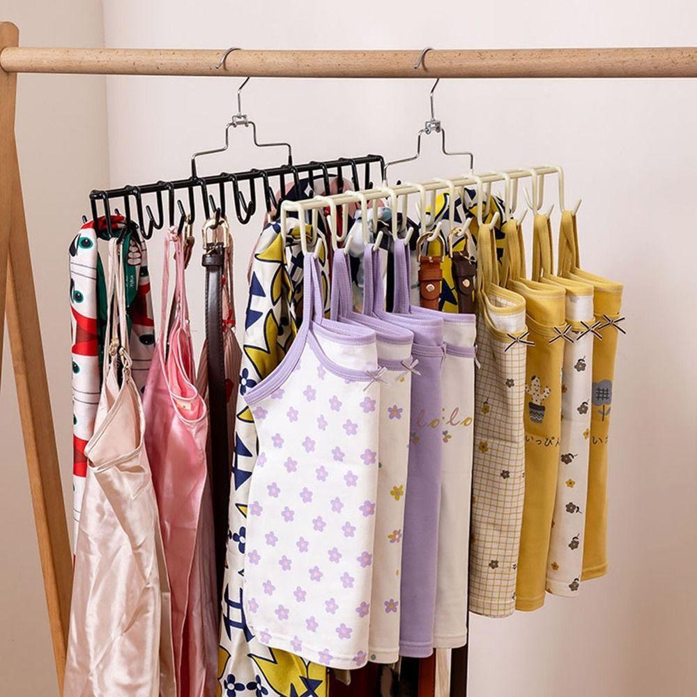 3 шт. Вешалка-подтяжка из нержавеющей стали, экономящая место, вешалка для хранения нижнего белья и маек, общежитие бежевый