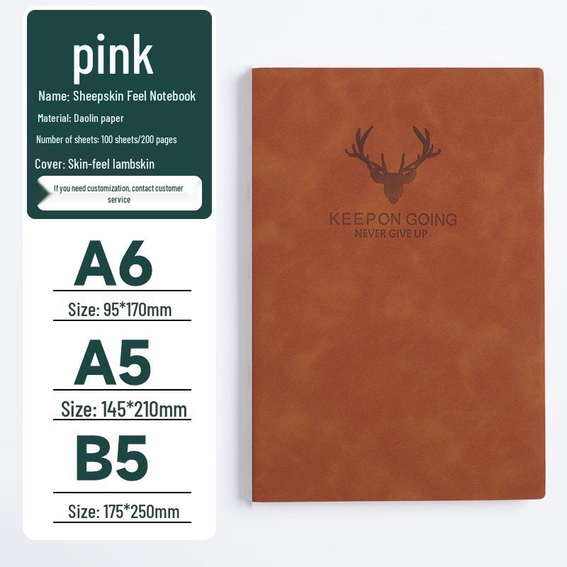 Luxury Sheepskin A5 Notebook: Thick, High-Value Skin-Feel Planner for Office Use