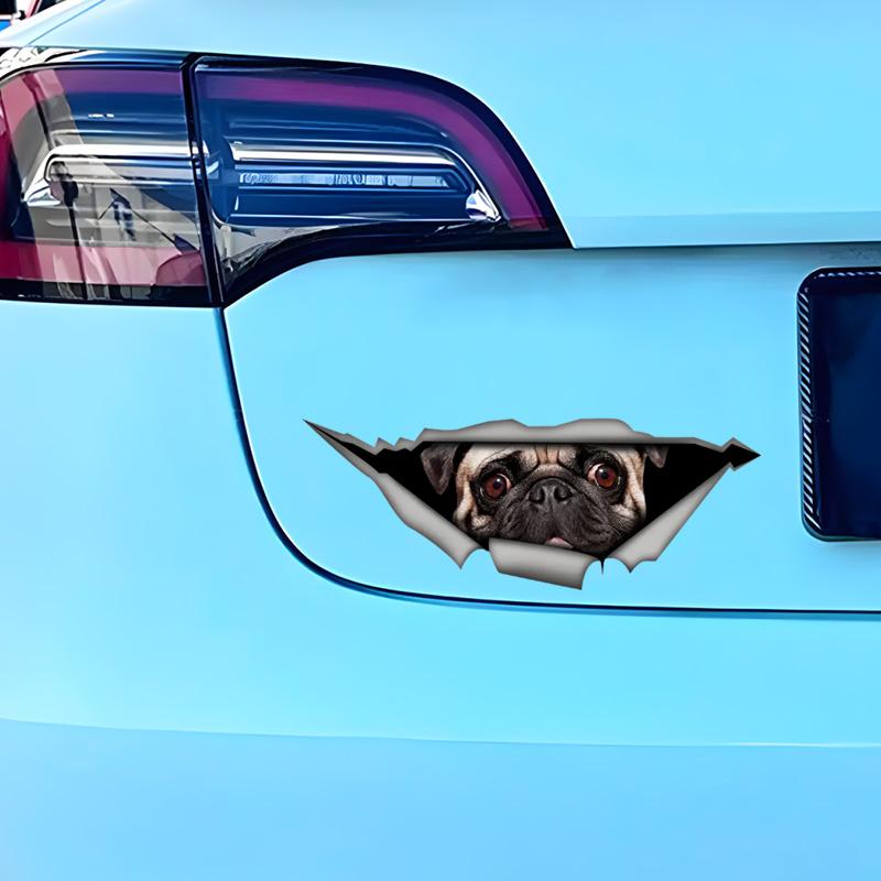 Cute Pug Animal Car Decals Bumper Window Stickers Car Accessories Waterproof Vinyl Material