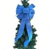Royal Blue Christmas Festival Decor: Dark Blue Burlap Ribbon Bow