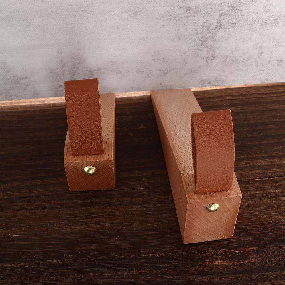 Wood 1Pcs Kitchen Home Leather Rope For Store Dorm Nail-free Wall Protector Door Stopper Non-Slip Stoper Triangular Wedges