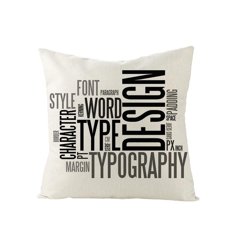 

Предметы интерьера Скандинавский Полиэстер Наволочка Черная Буква Цифровая печать Наволочка Наволочка 45 * 45Cm (excluding pillow core)