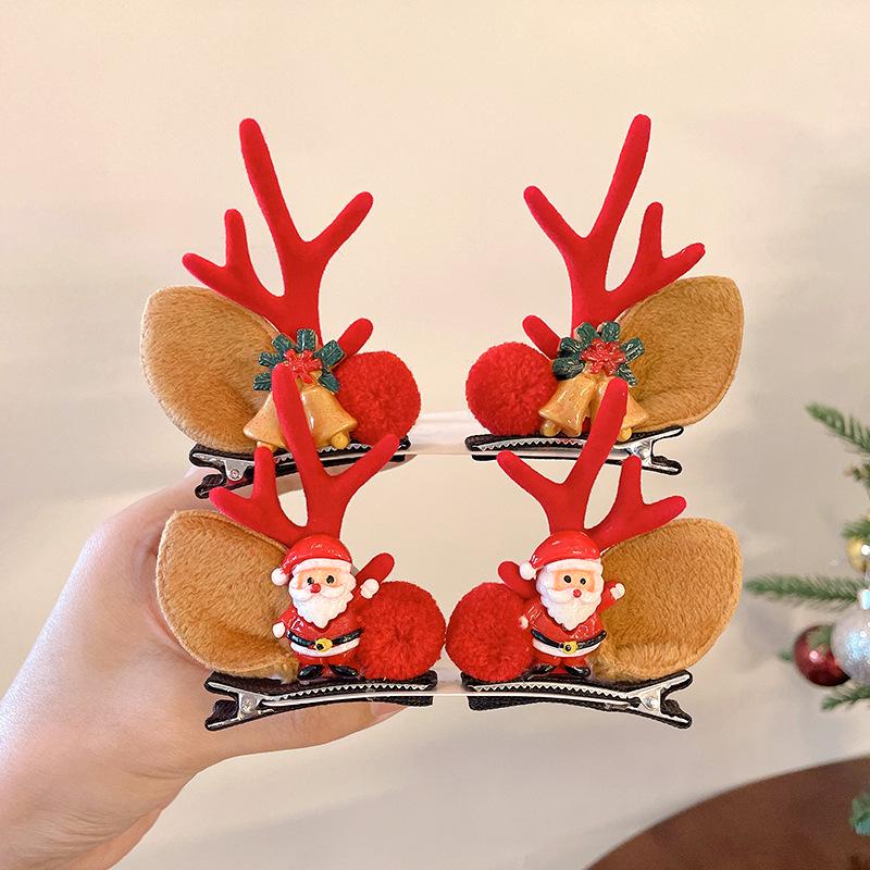 Christmas Antler Hair Clips for Girls - Holiday Party Hair Accessories for Children
