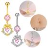 Schicker Schmetterling Herz Bauchnabelpiercing Pink Damen Nabel für Geburtstag und Feier