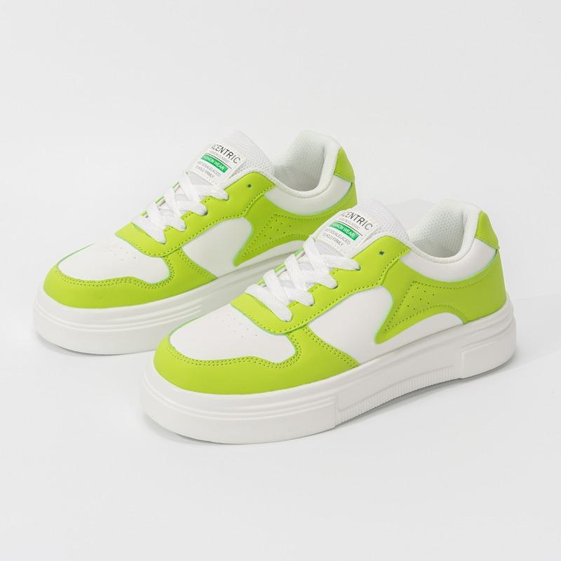 

Women Skateboard Shoes Casual Sneakers PU Leather Low Top Comfortable Breathable Ladies Flat Sports Ladies Shoes 42 зелений