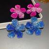Diamond studded Flower Earrings New Fashionable Elegant Noble Temperament Earrings Luxurious and High-end Earrings
