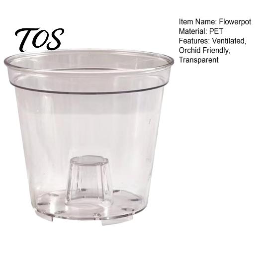 High Transparency Pet Material Planter Clear Orchid Pot with Drainage Holes, Plastic Phalaenopsis Planter, Root Large Size Nursery Pots for