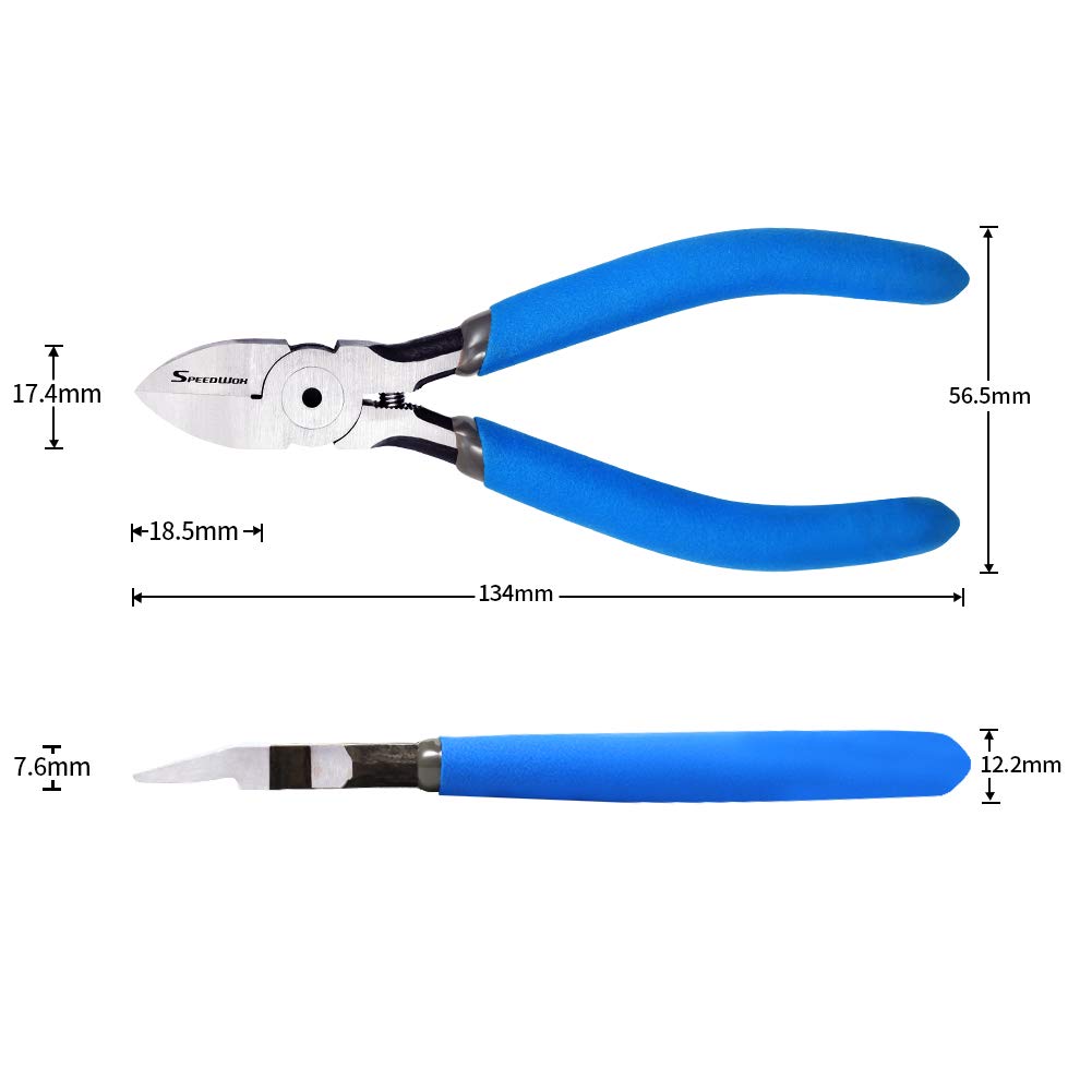 SPEEDWOX Plastic Gate Flat Thin Runner Hard Resin Straight Precision Plastic Model Hobby 135mm Nippers, Cut, Micro, Tip, Blade, Model-Specific, Mini,