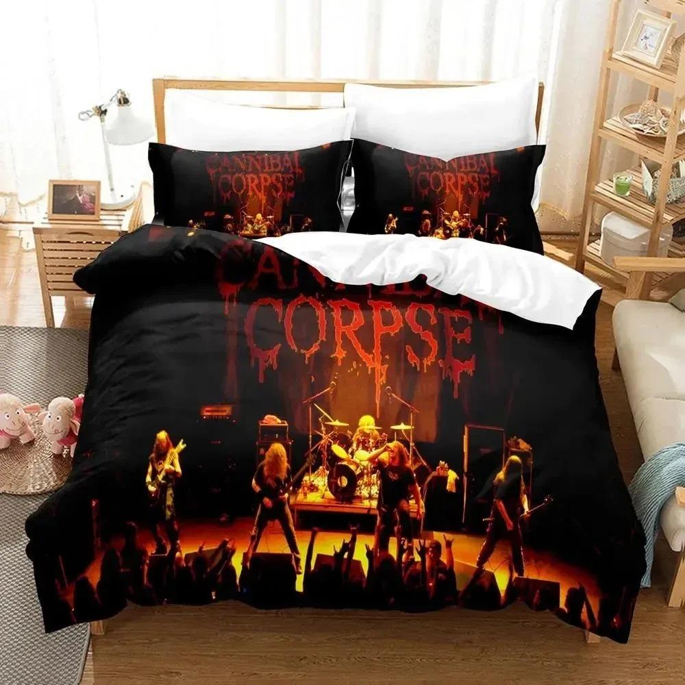 3D Print Cannibal Corpse Bedding Set Duvet Cover Bed Set Quilt Cover Pillowcase Comforter King Queen Size Boys Adult Bedding Set