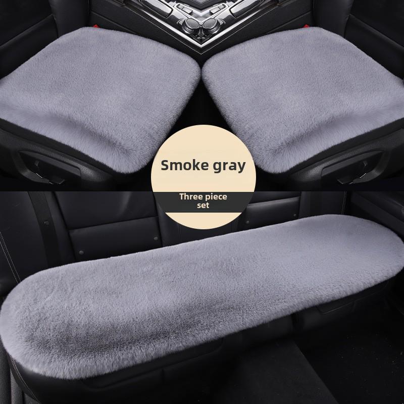 Universal Plush Winter Car Seat Cushion Set - Thick, Warm, Three-Piece, 1200g