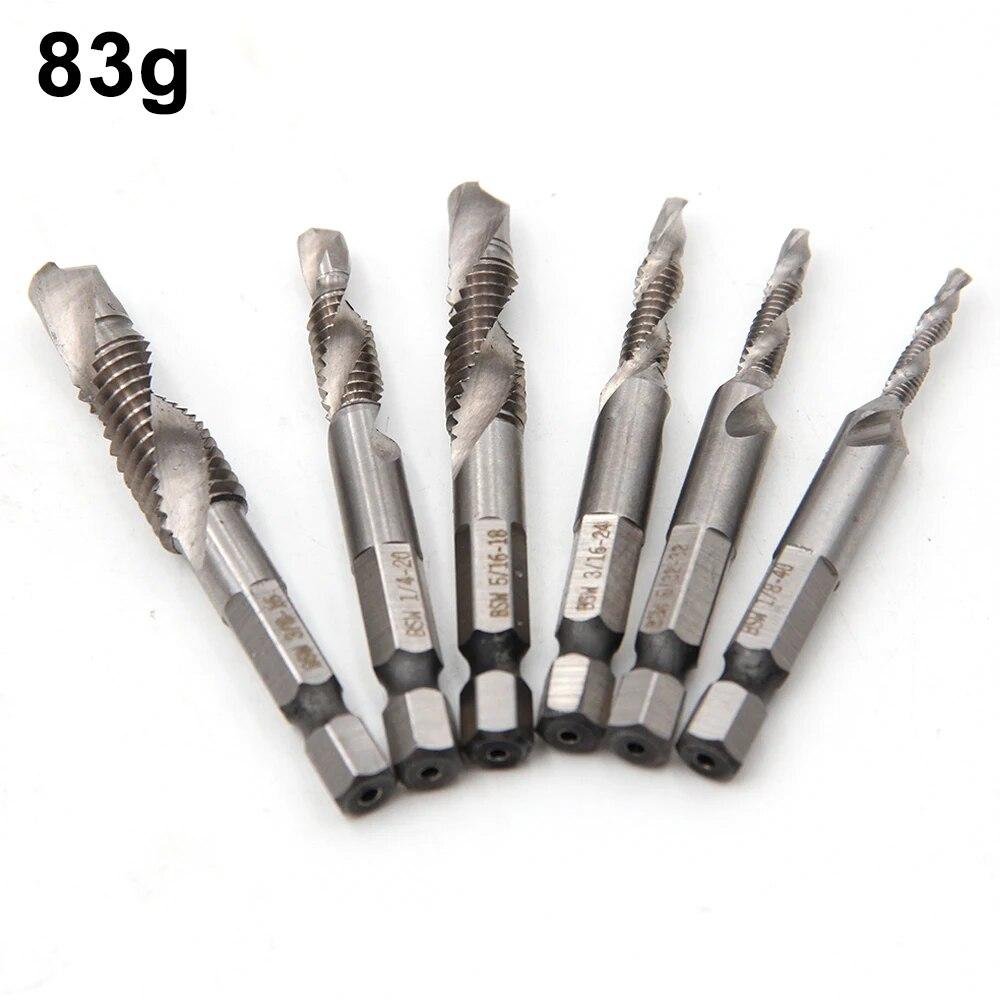 

6PC Британская система Композитный Метчик Быстрорежущая сталь 4341 Машинный Метчик Отверстие Фаска Метчик Инструмент Сверление и Нарезание Резьбы Интегрированный Набор