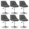 Day and Night - Day and Night Swivel Dining Chairs 6 Units Dark Gray Velvet