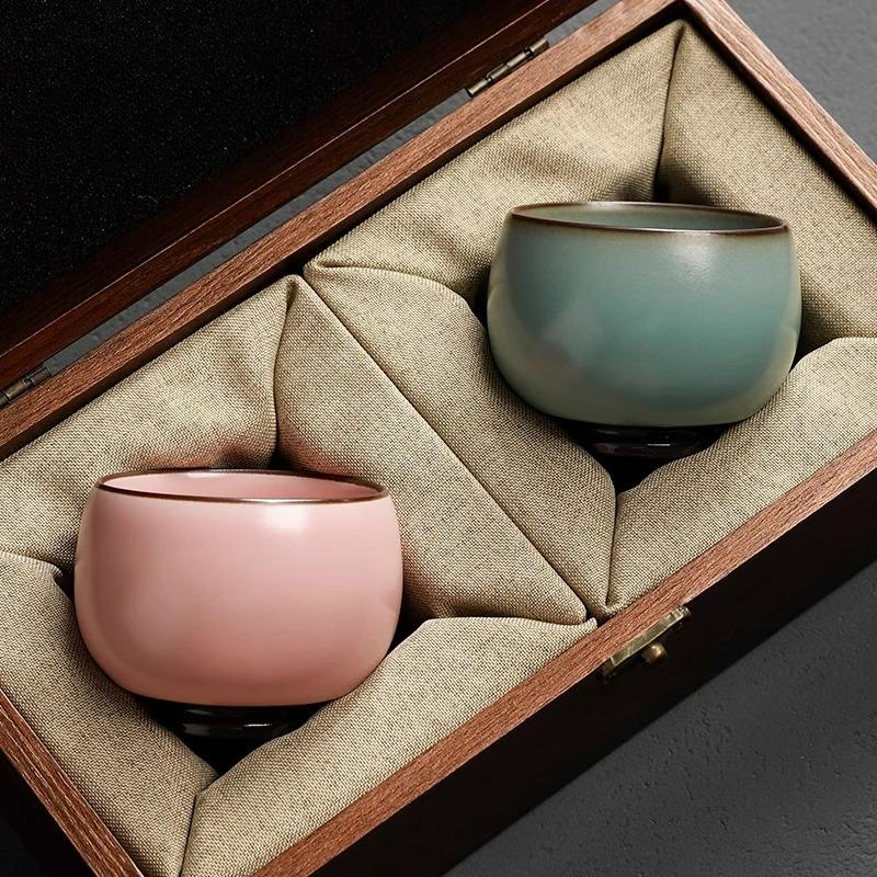 Premium Chinese Kung Fu Tea Set Zen Meditation Master Cup Gift for Couples Him Her Porcelain Tea Cup Bowl for Oolong TeaCeremony