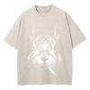 100% Cotton Vintage Washed Y2K Funny Smoking Rabbit Tshirt  Fashion Men Retro Cool Bunny Meme Oversize Loose Acid Wash Tee Shirt